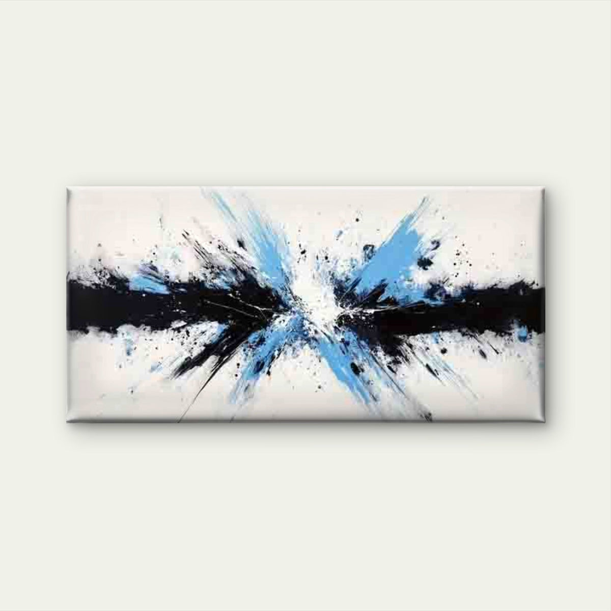 Abstract Monochrome Palette Wall Art Canvas Office Home Room Framed 80x45cm