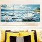 3pcs Water Lilies on Water Metal Print Ready to Hang Art