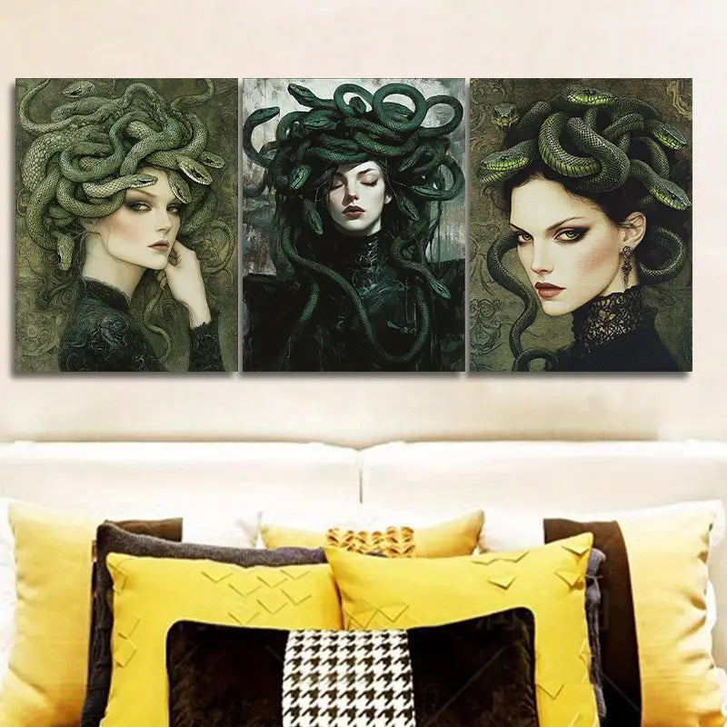 3pcs Quiet Medusa Metal Print Ready to Hang Art