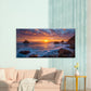 Coastal Sunset Ocean Waves Wall Art Canvas Office Home Room Framed 120x60cm