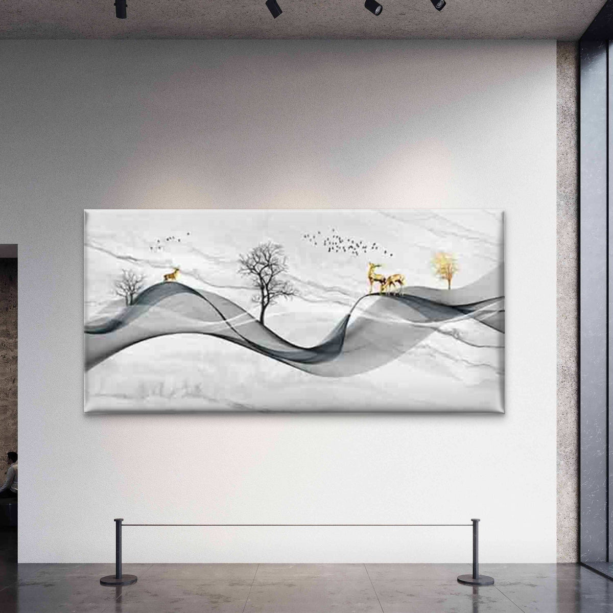 Elegant Geometric Design Wall Art Canvas Office Home Room Framed 120x60cm