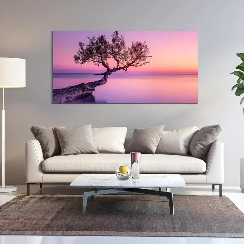 Beach Ocean Sunset Coastal Seaside Wall Art canvas office home room framed 120x60cm