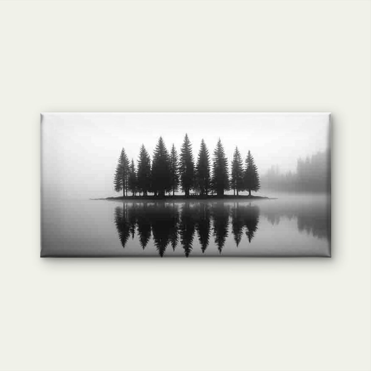 Misty Forest Reflections Wall Art Canvas Office Home Room Framed 80x45cm