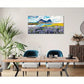 Vibrant Purple Lupine Flowers Mountain Lake Scenery Wall Art canvas office home room framed 120x60cm