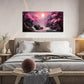 Pink Moon Lake Mountain Wall Art canvas office home room framed 120x60cm