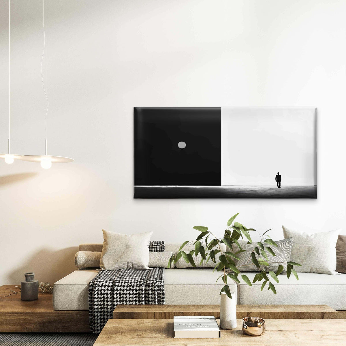 Person In A Dark Room Wall Art Canvas Office Home Room Framed 80x45cm