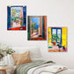 3pcs Watercolor Window Pet Colorful Painting Metal Print Ready to Hang Art