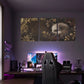3pcs Cute Hedgehog Charming Animal Design with Floral Metal Print Ready to Hang Art