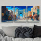 3pcs Coloured gate picture Metal Print Ready to Hang Art