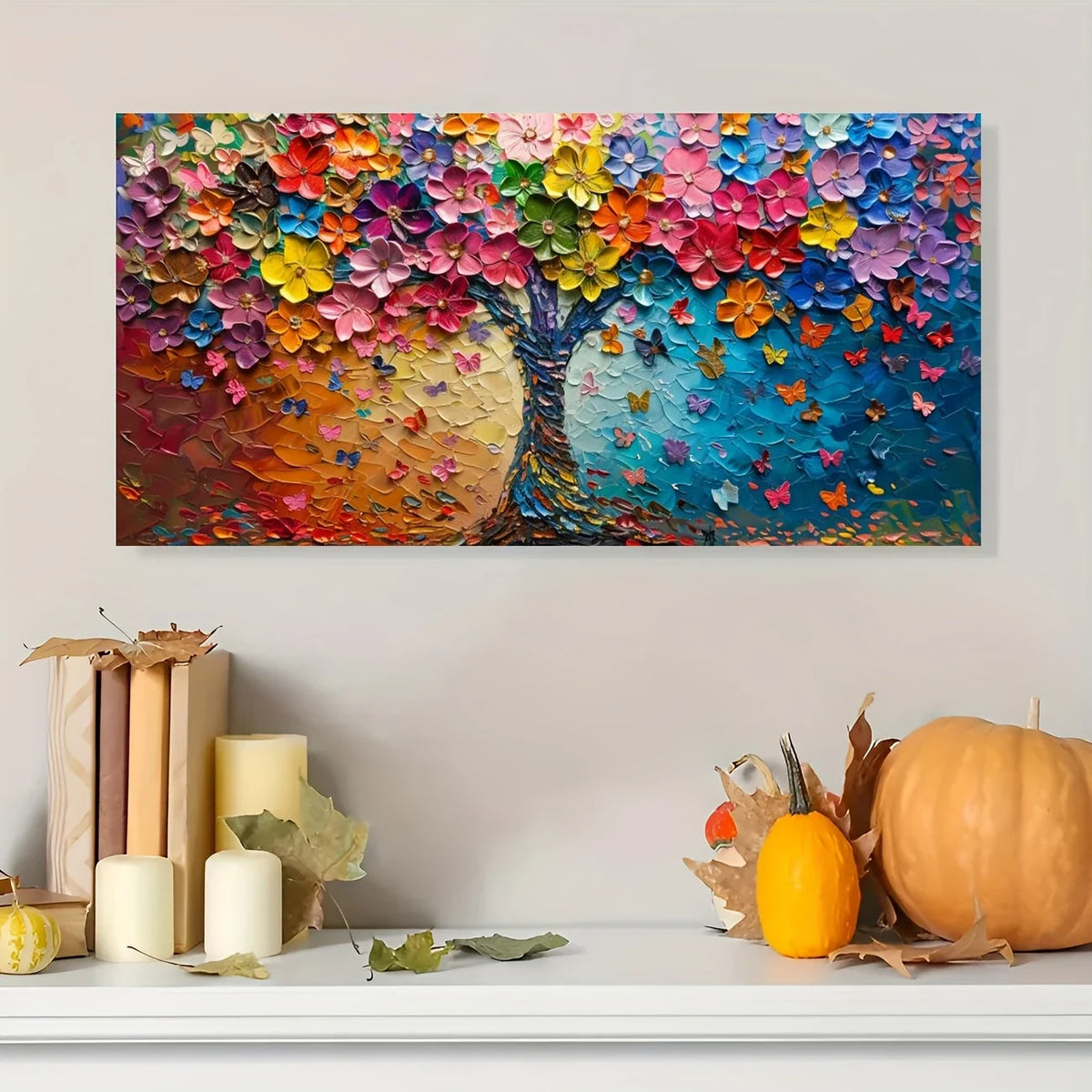 Abstract Tree wall canvas office home room framed 120x60cm