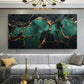 Modern Abstract Golden and Teal Design Wall Art wall canvas office home room framed 120x60cm