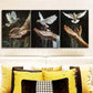 3pcs Peace Dove on Hand Design Metal Print Ready to Hang Art