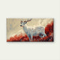 A White Fallow Deer Wall Art Canvas Office Home Room Framed 80x45cm
