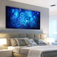 Modern Coastal Style Blue Jellyfish Ocean World Wall Art canvas office home room framed 120x60cm