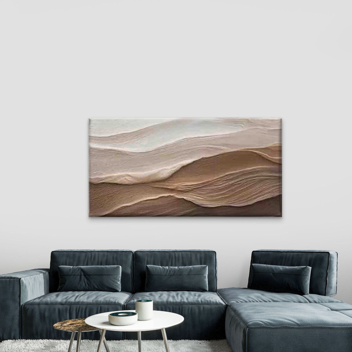 Modern Abstract Sand Dunes Wall Art Canvas Office Home Room Framed 120x60cm
