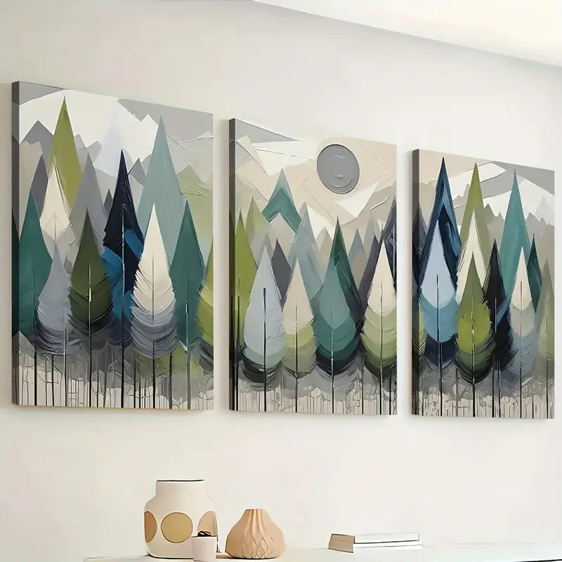 3pcs Modern Natural Forest Art Wall Art Set Canvas Framed 40x60cm - High Quality Print 100% Australian Made Wall Canvas Ready to Hang
