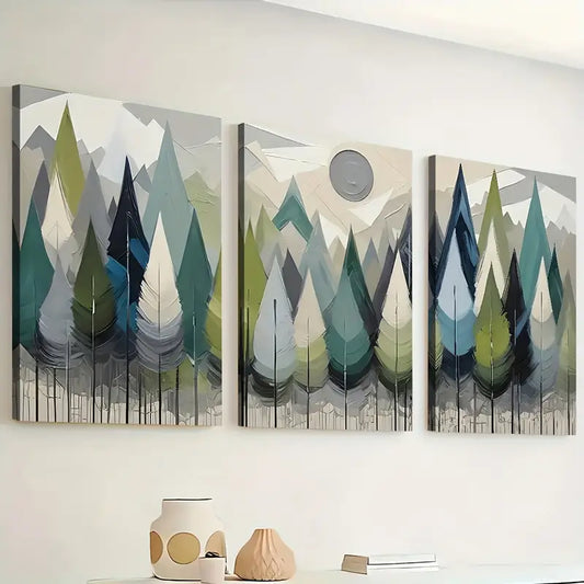 3pcs Modern Natural Forest Art Wall Art Set Canvas Framed 40x60cm - High Quality Print 100% Australian Made Wall Canvas Ready to Hang