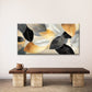 Golden Leaves Abstract Wall Art Canvas Office Home Room Framed 120x60cm