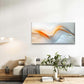 Fluid Orange Curves Soft Light Wall Art Canvas Office Home Room Framed 120x60cm