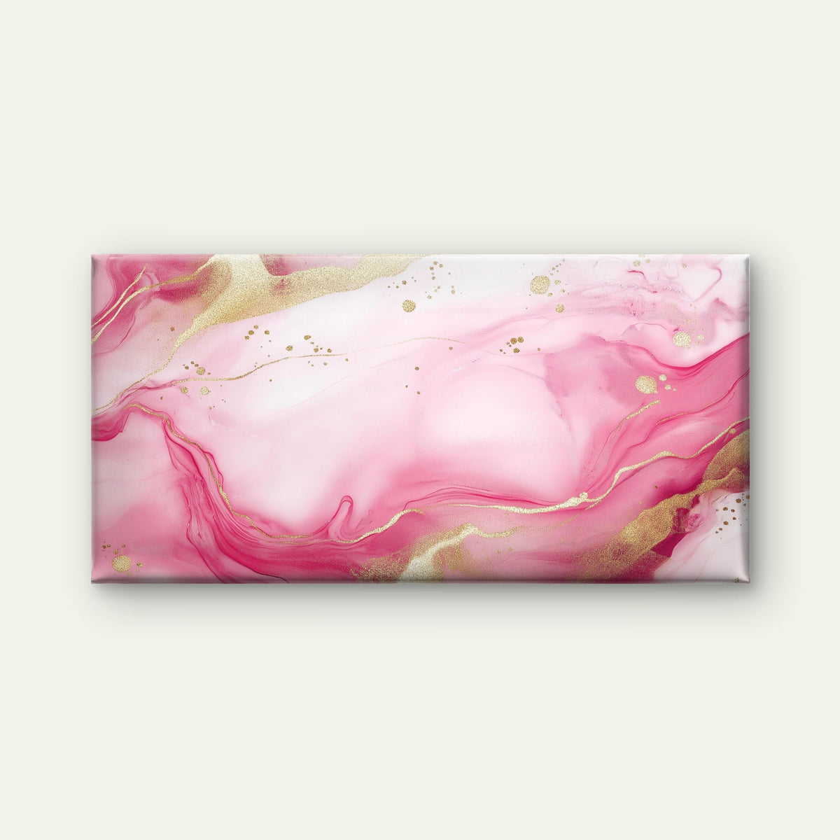 Rose Quartz Golden Ripples Wall Art Canvas Office Home Room Framed 80x45cm