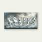 Epic White Horse Run Wall Art Canvas Office Home Room Framed 120x60cm