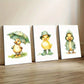 3pcs Adorable Duck Umbrella, Hat & Hoodie Classic Design Metal Print Ready to Hang Art