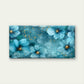 Blue Poppies Gold Dust Painting Wall Art Canvas Office Home Framed 120x60cm