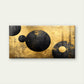 Abstract Geometric Black Circle Gold Wall Art Canvas Office Home Framed 120x60cm