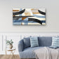 Abstract Geometric Blue Beige Curve Wall Art Canvas Office Home Framed 120x60cm