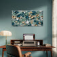 Sage Green Teal Impasto Palette Wall Art Canvas Office Home Framed 80x45cm