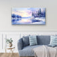 Snowy Pine Tree Lake Sunrise Wall Art Canvas Office Home Framed 120x60cm