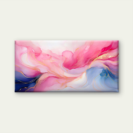 Elegant Pastel Marble Wave Abstract Wall Art Canvas Office Home Framed 80x45cm