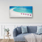 Tropical Beach Pink Umbrella Ocean Wall Art Canvas Office Home Framed 120x60cm