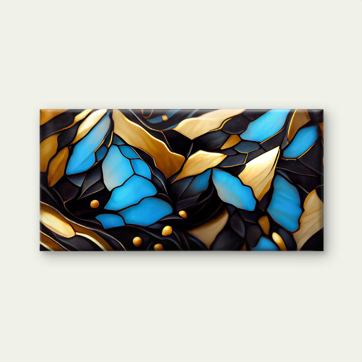 Luxury Stained Glass Pattern Art Wall Art Canvas Office Home Framed 80x45cm