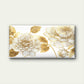 Luxury Gold Foil Peony Flower Rose Wall Art Canvas Office Home Framed 120x60cm