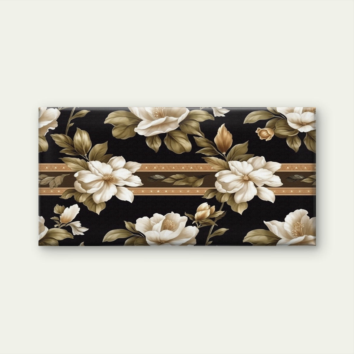 Baroque Magnolia Floral Garden Wall Art Canvas Office Home Framed 120x60cm