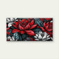 Modern Dark Red Lotus Flower Garden Wall Art Canvas Office Home Framed 120x60cm