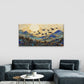 Modern Textured Golden Forest Sun Wall Art Canvas Office Home Framed 80x45cm