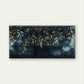 Modern Moody Teal Gold Leaf Foliage Wall Art Canvas Office Home Framed 120x60cm