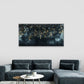 Modern Moody Teal Gold Leaf Foliage Wall Art Canvas Office Home Framed 80x45cm