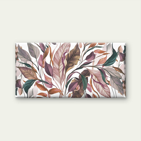 Boho Watercolor Muted Purple Foliage Wall Art Canvas Office Home Framed 80x45cm
