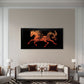 Tribal Tattoo Running Horse Silhouette Wall Art Canvas Office Home Framed 120x60