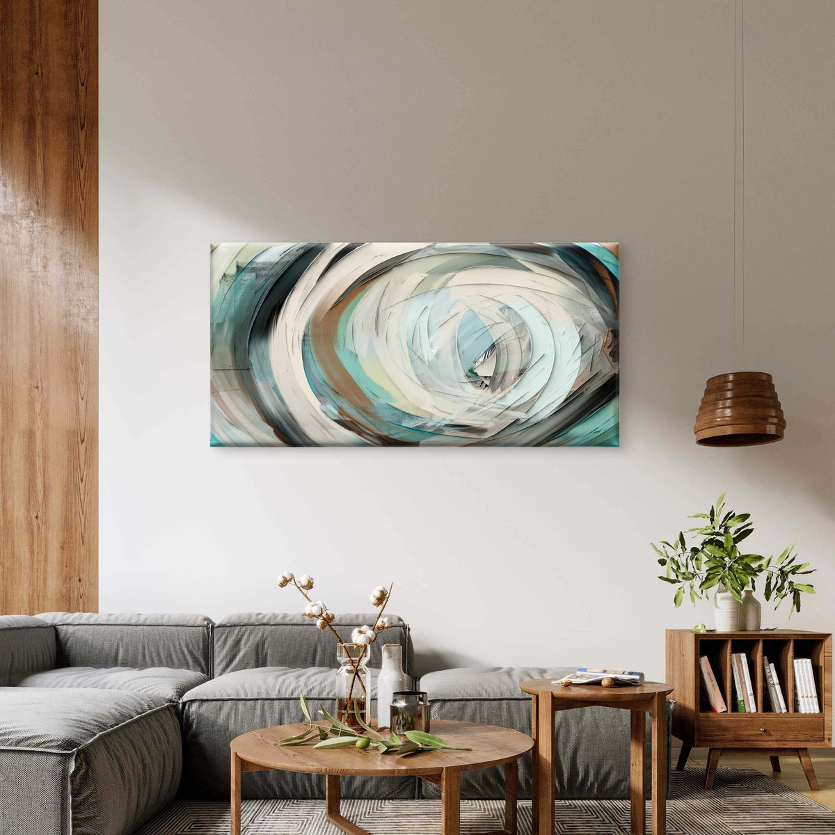 Swirl Impasto Textured Palette Knife Wall Art Canvas Office Home Framed 120x60cm