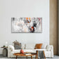 Abstract Brushstroke Orange Splash Wall Art Canvas Office Home Framed 80x45cm