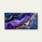 Purple Blue Alcohol Ink Gold Foil Wall Art Canvas Office Home Framed 120x60cm