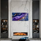 Purple Blue Alcohol Ink Gold Foil Wall Art Canvas Office Home Framed 120x60cm