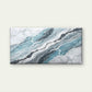 Light Blue Grey White Vein Pattern Wall Art Canvas Office Home Framed 120x60cm