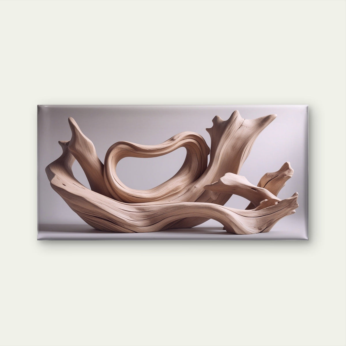 Abstract Driftwood Sculpture Painting Wall Art Canvas Office Home Framed 120x60
