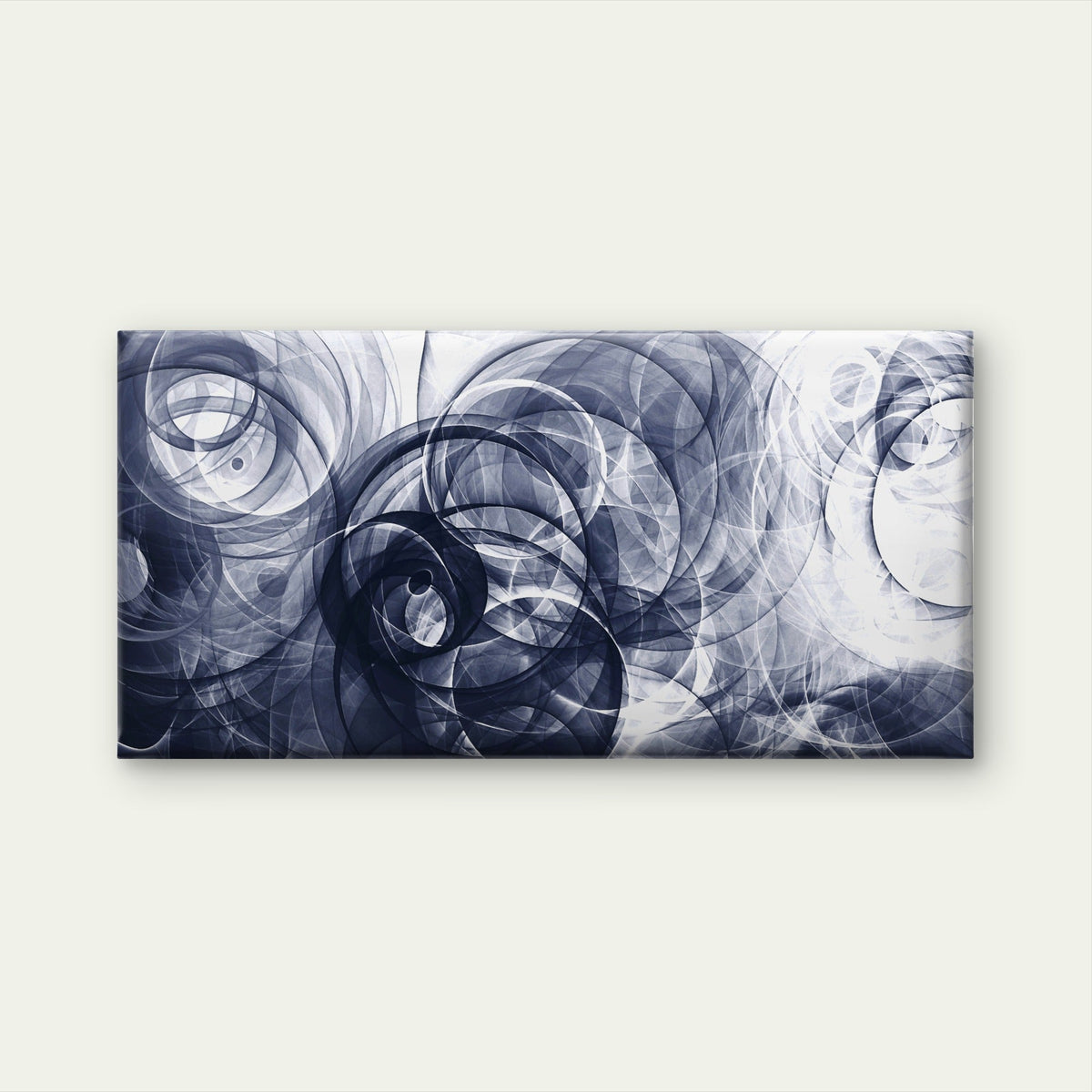 Abstract Navy Blue Overlapping Circles Wall Art Canvas Office Home Framed 120x60