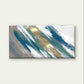 Beautiful Blue Gold Brush Stroke Wall Art Canvas Office Home Framed 120x60cm